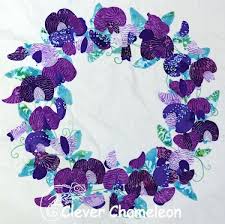 Thankful Wreath Quilt with Sweet Peas