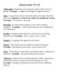 Literary Terms Beowulf