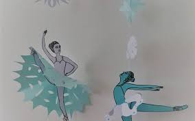 Vorlage ausdrucken und baummotiv ausschneiden, um eine schablone zu machen. Scherenschnitt Ballerina Spring Dance