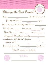 Baby Girl Mad Lib Baby Shower Mad Libs Fancy Baby Shower Baby Shower Printables