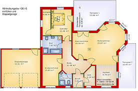 Coller grundriss fur ein doppelhaus mit garage dazwischen haus. Winkelbungalow 106 6 Mit Erker Und Doppelgarage Einfamilienhaus Neubau Massivbau Sein Auf Stein