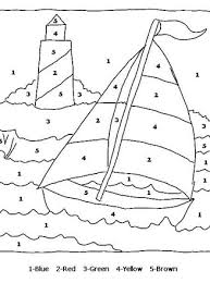 The unusual bodily structures and coloration of the fishes inspire awe and wonderment in the kids. Sail Boat Color By Numbers All Kids Network