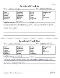 Do2learn Educational Resources For Special Needs Emotions Check In Out Worksheet For Middle School Counseling Social Emotional Learning Counseling Activities