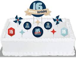 Create your own sweet 16 birthday invitations. Amazon Com Big Dot Of Happiness Boy 16th Birthday Sweet Sixteen Birthday Party Cake Decorating Kit Happy Birthday Cake Topper Set 11 Pieces Toys Games