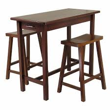 Winsome Kitchen Island Table With 2 Drawers And Saddle Stools 3 Piece For Sale Https Bathroomsandki Winsome Wood Kitchen Island Table Breakfast Table Setting