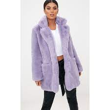 Lilac Premium Faux Fur Coat 160 Liked On Polyvore Featuring Outerwear Coats Purple Fake Fur Faux Fur Coats Outfit Purple Faux Fur Coat Fur Coat Outfit