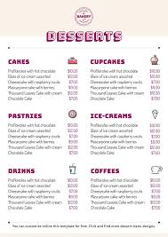 Making a mouthwatering personalized menu for your restaurant with fotor's menu maker just takes a few clicks, no design skills needed. Dessert Menu Templates To Edit Online