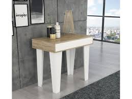 Table Console Extensible Rallonges Nordic Kl Max 237cm Blanc Mat Chene Brosse K55879243 Table Console Extensible Console Extensible Table A Manger Extensible