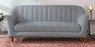 Delfina Three Seater Sofa In Steel Grey Colour By Casacraft Modern Sofa Set Latest Sofa Designs Mid Century Modern Sofa