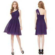 Lovely Ladies Short One Shoulder Purple Cocktail Party Bridesmaid Dresses 05109 In Clothes Shoes Accessories Wome Bridesmaid Dresses Dresses Cocktail Dress