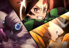 Hd wallpapers and background images. Hd Wallpaper Anime Demon Slayer Kimetsu No Yaiba Inosuke Hashibira Tanjirou Kamado Wallpaper Flare