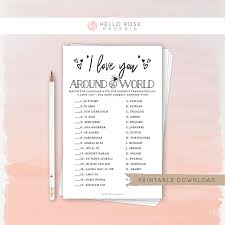 I Love You Around The World Language Game Printable Bridal Etsy Printable Bridal Shower Games Bridal Shower Games Bridal Shower Rustic