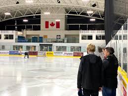 Bryn Kulmatycki and Todd Bondaroff were honoured to drop the puck at  tonight's Dawson Creek Kodiaks game. 🏒 It's so amazing to see so many NLC  students and staff in the stands