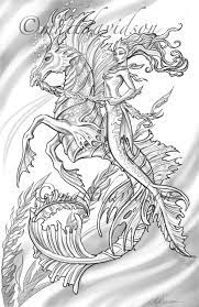 Printable mermaid coloring pages pdfs. Aquilla And Her Steed Morceffyl Seahorse And Mermaid Coloring Etsy