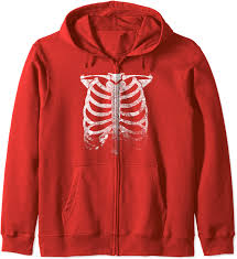Blue rib cage skeleton halloween graphic hoodie sweatshirt. Amazon Com Halloween Skeleton Rib Cage Women Girls Boys Men Zip Hoodie Clothing