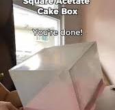 Tutorial in assambling acetate cake boxes 💖 Also, a tip to get clean  looking acetate boxes when assembled - just follow and pinch the folds as  solid as you can ✨ It will make for cleaner edges and ...
