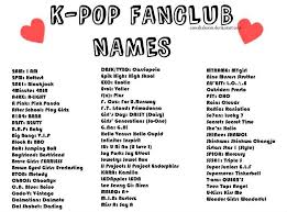 Kpop Fandom Names Kpop Fandom Names Pop Fandom Kpop