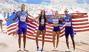 World record 4 x400m mens relay birmingham indoor world athletics championship 2018. Usa Finish With Cherry On Top As Felix Makes History In Doha Aw
