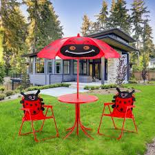 Perfect for sunbathing or sitting by the pool, lounge pieces like comfortable chaise lounges let you recline in style. Patio Folding Table And Chairs Set Beetle With Umbrella Kids Outdoor Furniture Ebay
