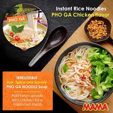 Pho is a vietnamese noodle soup that will knock your socks off! Buy Mama Pho Ga Instant Chicken Soup Bowl Noodle In Vietnamese Style Silky Smooth Chewy Rice Noodles With Piping Hot Aromatic Soup Mix 6 Bowl Pack 2 29 Oz Per Bowl Online In Indonesia B00ea5oia4