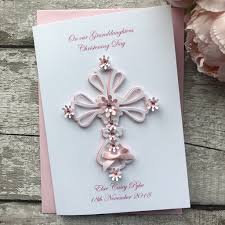 Anyone can create a baptism invitation in canva open canva and select the invitation design type choose from hundreds of professionally designed layouts upload your own photos or choose from over 1 million stock images Luxury Handmade Christening Cards Pinkandposh Co Ukpink Posh