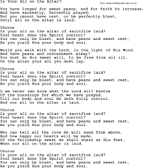 Tell Me Your Secrets And Ask Me Your Questions Lyrics Baptist Hymnal Christian Song Is Your All On The Altar Lyrics With Pdf For Printing Christian Songs Hymn Quotes Hymnal