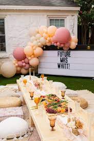 The Brightest And Bubbliest Backyard Boho Bridal Shower Brunch Bridal Shower Brunch Bridal Picnic Boho Bridal Shower
