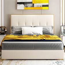 Remember the bedroom storage, too. Modern Luxury Bedroom Furniture Upholstered Real Leather Italian Bed With Extended Headboard King Size White Leather Bed