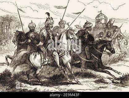 Cavalry of the Maratha Empire, Third Anglo-Maratha War, India, 1818, From British Battles on Land and Sea, by James Grant Stock Photo - Alamy
