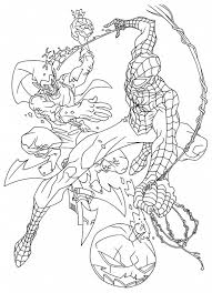 Color in this picture of a goblin and others with our library of online coloring pages. Spider Man Vs Green Goblin Lineart By Rob Haynes In Doctor Fantastic S Rob Haynes Comic Art Gallery Room