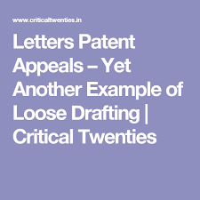 Letters Patent Appeals Yet Another Example Of Loose Drafting Critical Twenties Lettering Appealing Civil Procedure