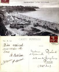 Donville Les Bains La Plage Vue Sur Granville 1930 En 2020 Carte Postale Tente Plage Vacances