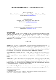This has lead some expats to ask us whether this is a bump in the road or a more serious problem. Pdf Poverty Issues Among Elderly In Malaysia Dr Abdelhak Senadjki Academia Edu