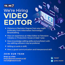 Menyajikan tayangan menghibur sekaligus inspiratif dan informatif seperti moto gp, hitam putih, mata najwa. Human Resources Trans7 On Twitter Hi Everyone Trans7 Is Currently Looking For Video Editor As A Freelance If You Meet The Qualifications Below Drop Your Cv As Soon As Possible Thank You