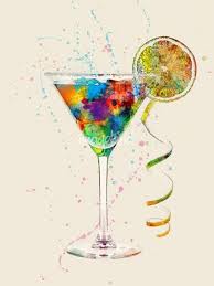 Cocktail Drinks Glass Watercolor By Michael Tompsett Watercolor Canvas Canvas Art Canvas Prints