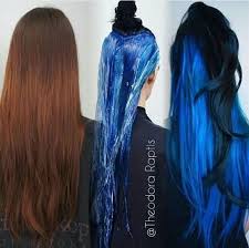 Brown To Blue And Black Hair Styles Hair Transformation Long Hair Styles