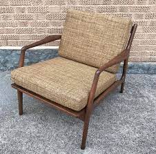 Kofod larsen for selig mid century high back lounge chair and ottoman chair measures: Mid Century Modern Walnut Lounge Chair By Ib Kofod Larsen At 1stdibs