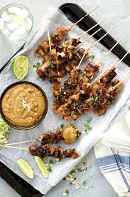Satay Chicken With Peanut Sauce Indonesian Bali Recipe Recipetin Eats Food Recipes