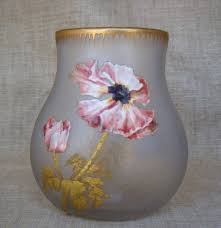 Beautiful Circa 1900 Enameled Floral Mont Joye Vase Glass Art Beautiful Vase Elegant Vases