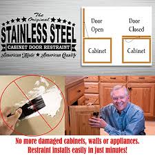 Maybe you would like to learn more about one of these? Stainless Steel Cabinet Door Restraint Kit Packs Of 2 5 10 Or 50 8 Inch Cupboard Hinge Limiter Restrict Door Swing Flexible Braided Cable Limit Door Opening Angle Made In Usa 50 Pac Walmart Com Walmart Com