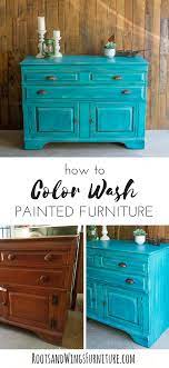 Wood painted with color wash looks great in shabby chic decor and in homes with vintage or antique furniture. Color Washing Technique For Painted Furniture Roots Wings Furniture Llc Painted Furniture Furniture Diy Boho Furniture