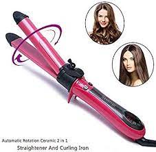 Amazon Com Gawervan 2 In 1 Auto Rotating Curling Iron 1 25 Inch And Hair Straightener Ceramictourmal Curling Hair With Wand Wand Curls Professional Flat Irons