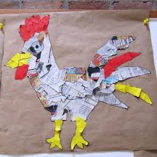 Kip Scheuren Uit Tijdschrift Krant En Gekleurd Papier Kunst Grundschule Kunst Im Vorschulalter Ostern Kindergarten