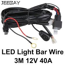 Universal 12v 40a Car Led Light Bar Wire For Car Auto Driving Fog Light Wiring Harness Kit Led Work Light Bar Cable Wire Aliexpress