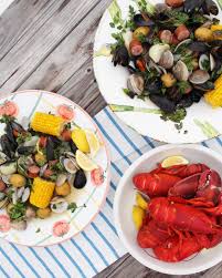 Sheet pan clambake with flavorful shrimp, sausage, lobster tails,. A New England Lobster Clambake At Home Lemon Baby