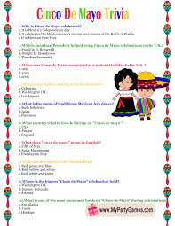 The easy game includes 12 halloween trivia quiz questions and the answers sheet on page 2 (answers in bold). Free Printable Cinco De Mayo Trivia Quiz