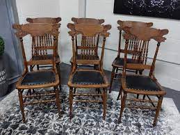 Griffin Carved Oak Press Back Dining Chairs In 2021 Antique Dining Chairs Dining Chairs Chair