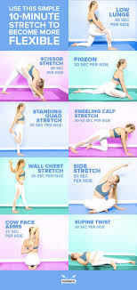 In general, people start seeing first results after three to four weeks of regular stretching. Use This Simple 10 Minute Stretch To Become More Flexible Easy Yoga Workouts Flexibility Workout Flexibility Tips