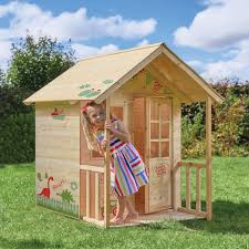 250 cm lang x 165cm breit. Garten Spielhaus Aus Holz Fun Naturfarben Fur Kinder Eminza