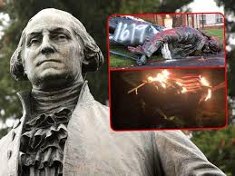 Maybe you would like to learn more about one of these? Portland George Washington Statue Torn Down Draped In Burning Flag